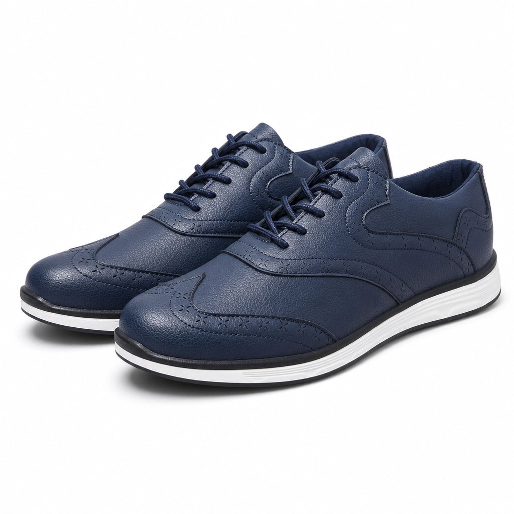 Graham Burns Brogue Sneakers - Color:Blue;Size:39