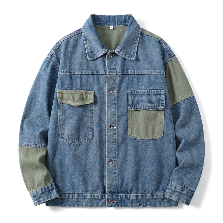 Blue Weston Paneled Denim Jacket 1