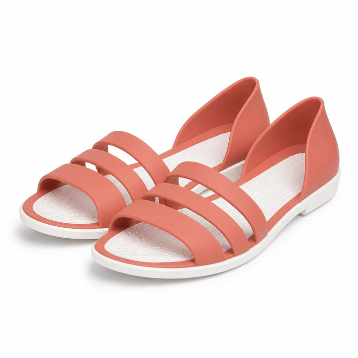 Bowen Flat Slide Sandals - Color:Pink;Size:36