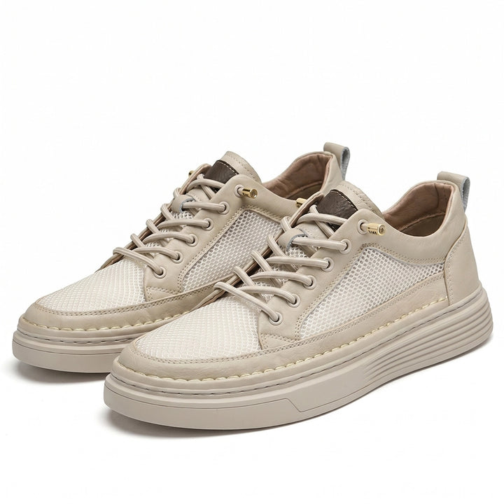 Bradley Breeze Leather Sneakers - Color:Beige;Size:38