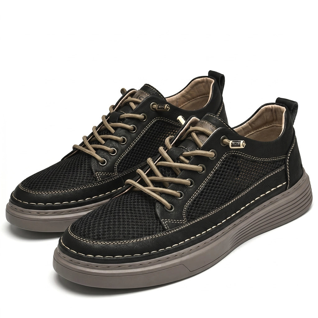 Bradley Breeze Leather Sneakers - Color:Black;Size:38
