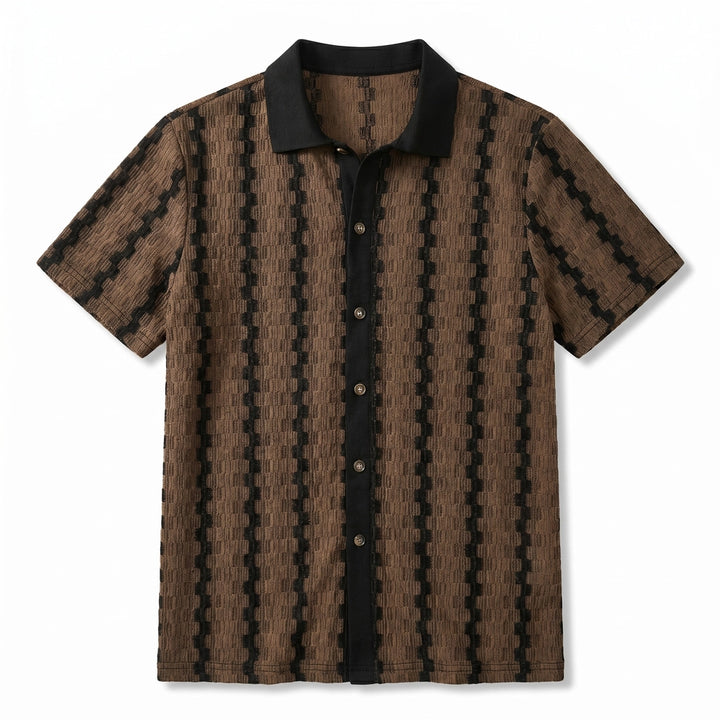 Brandon Knit Polo Shirt - Color:Brown;Size:XS
