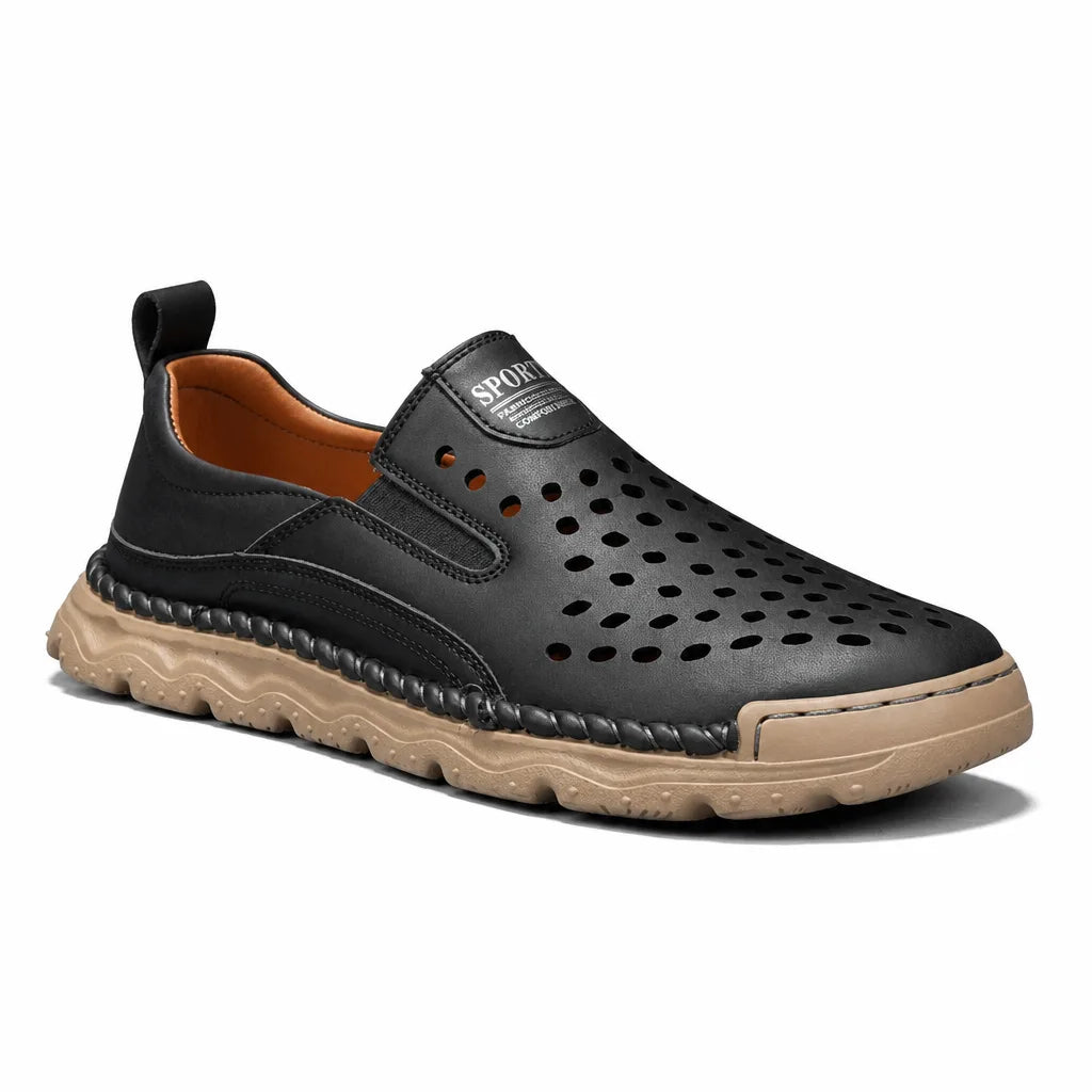 Men's Black Barnaby Mesh Slip On Loafers