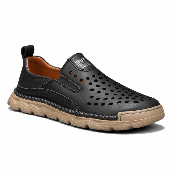 Men's Black Barnaby Mesh Slip On Loafers