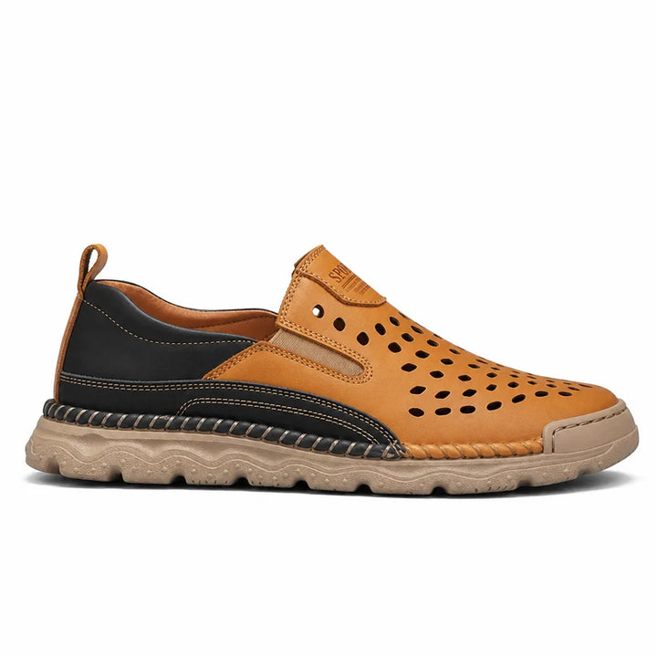 Men's Beige Barnaby Mesh Slip On Loafers