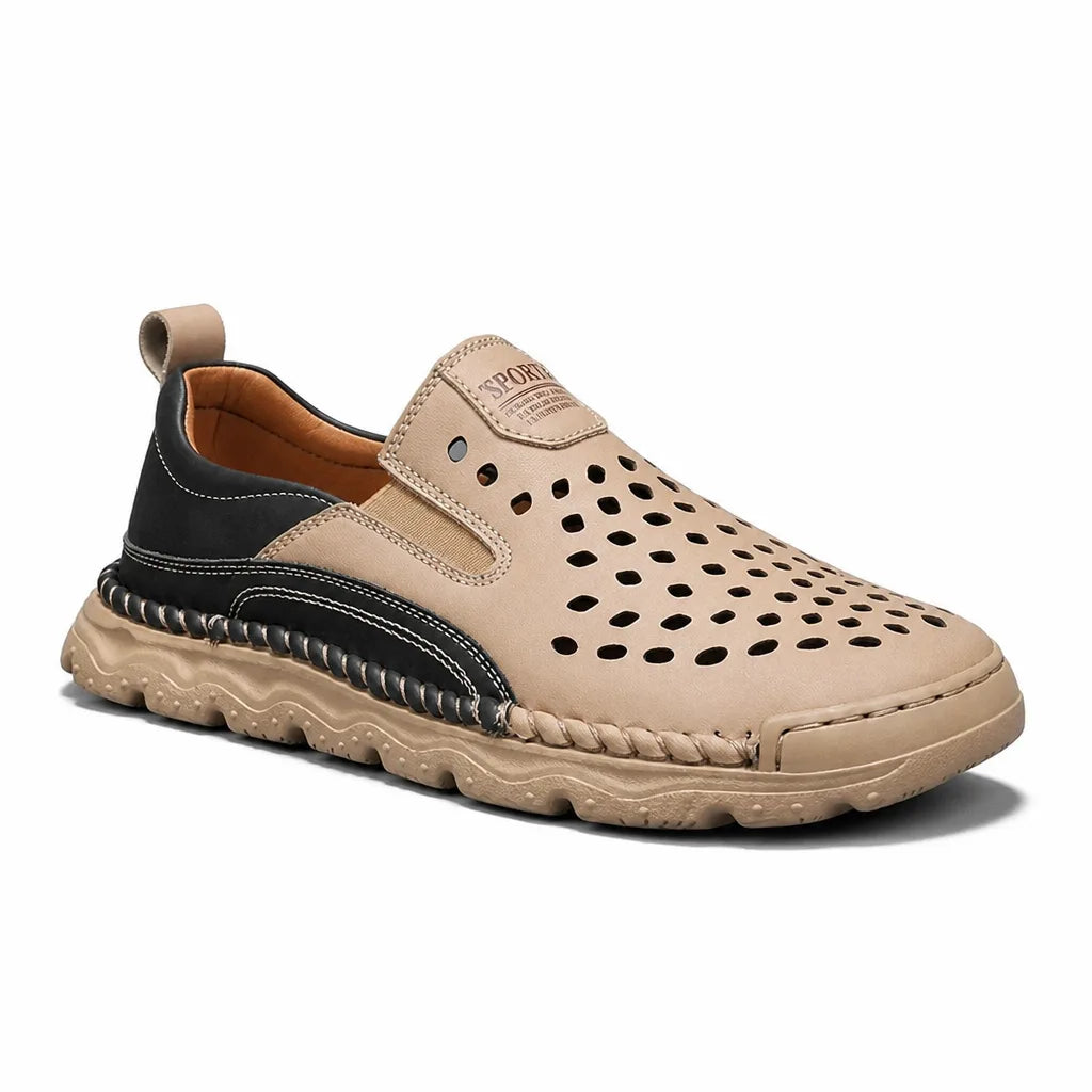 Men's 88663 Yellow Brown Barnaby Mesh Slip On Loafers