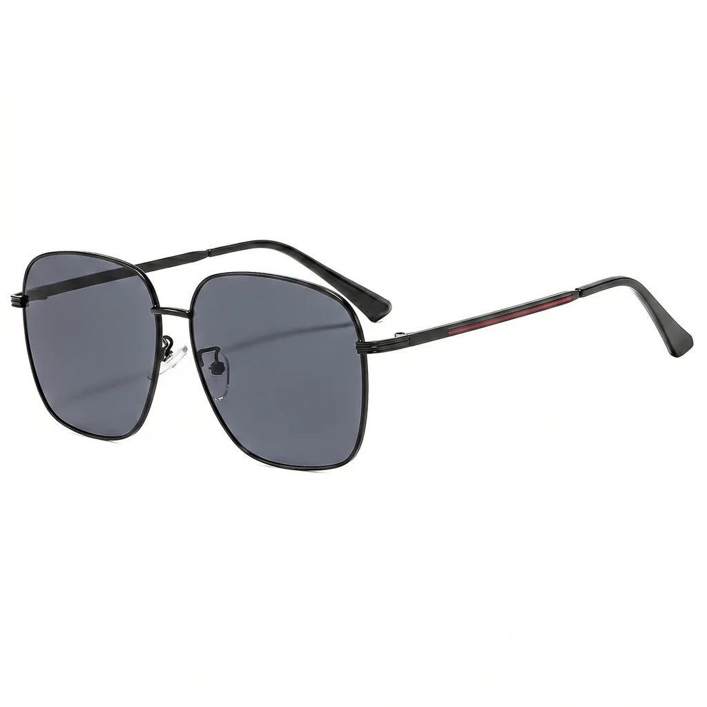 Men's C1 Black Frame with Gray Lenses Caldwell Square Metal Shades