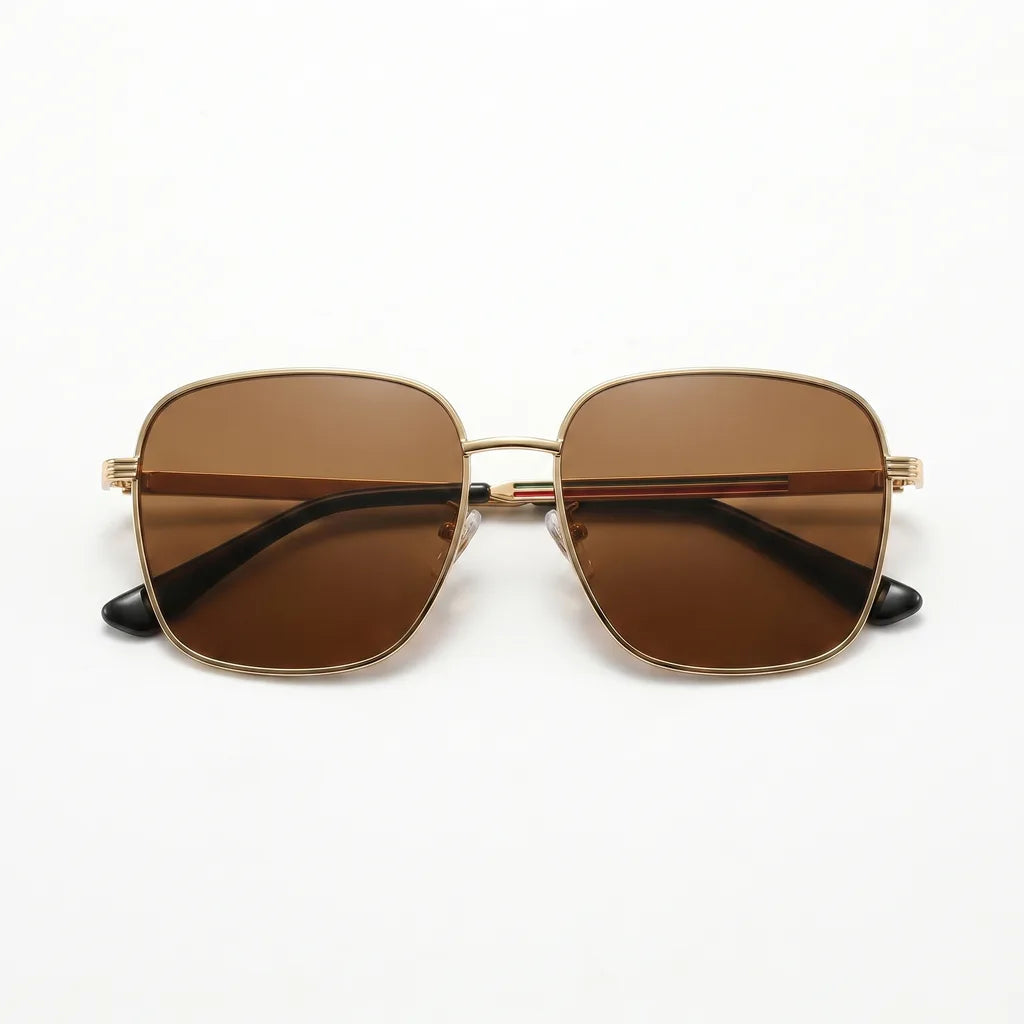 Men's Cold Frame with Brown Lenses Caldwell Square Metal Shades