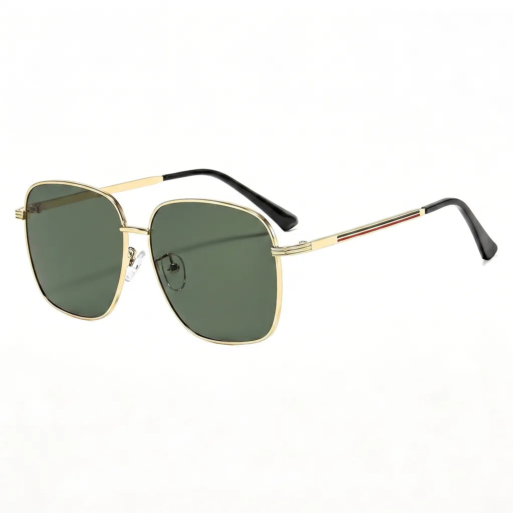 Men's Cold Frame with Dark Green Lenses Caldwell Square Metal Shades