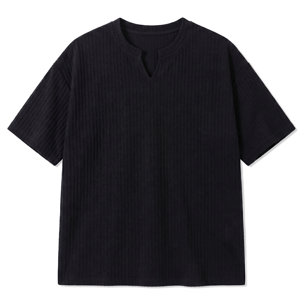 Caleb V-Neck T-Shirt - Color:Black;Size:S