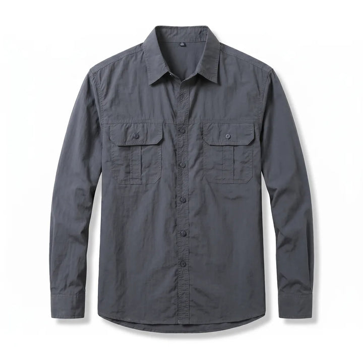 Camden Button-Up Shirt - Color:Gray;Size:M