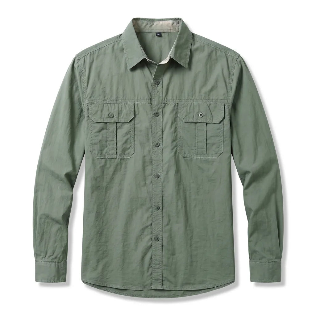 Camden Button-Up Shirt - Color:Green;Size:M