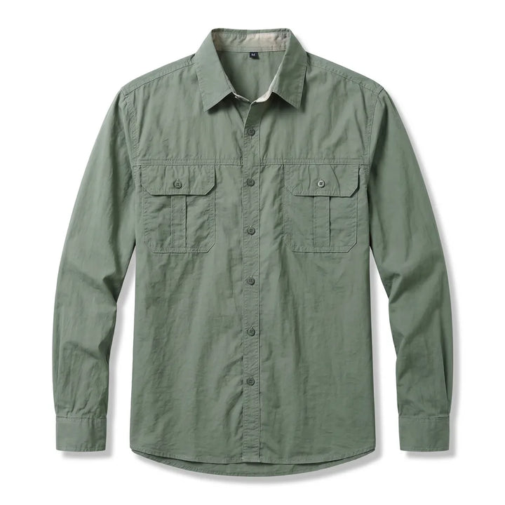 Camden Button-Up Shirt - Color:Green;Size:M