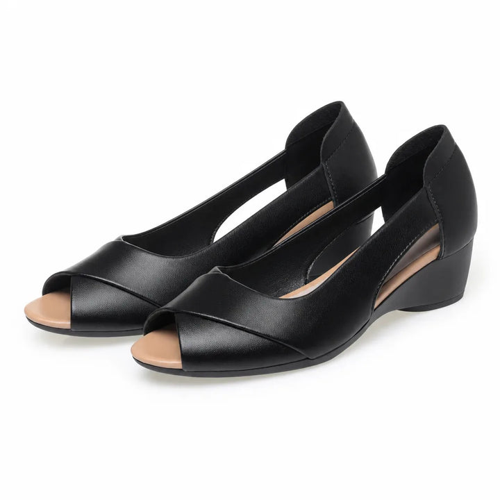Camila Open Toe Wedge Sandals - Color:Black;Size:35