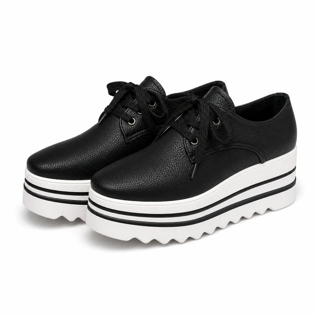 Camila Platform Wedges - Color:Black;Size:35