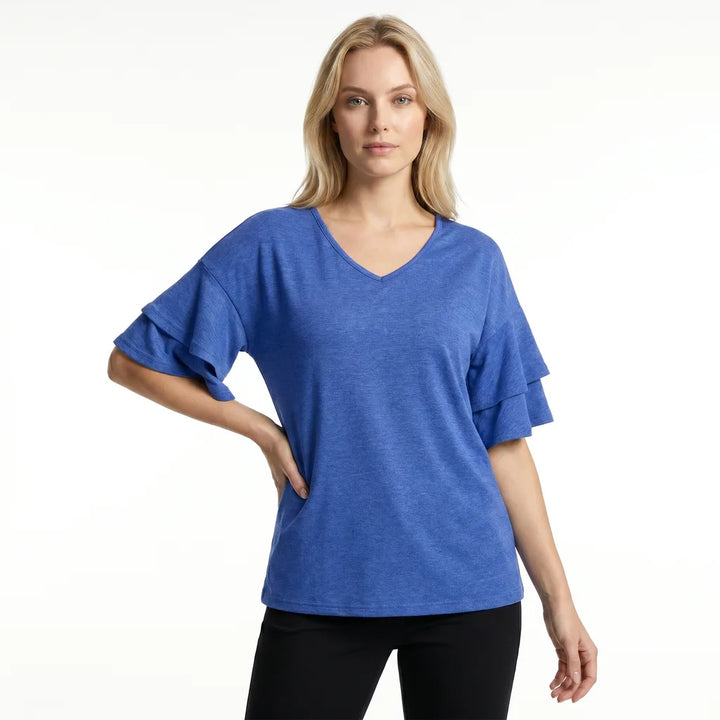 Blue Westcott Cotton Ruffle Top 3