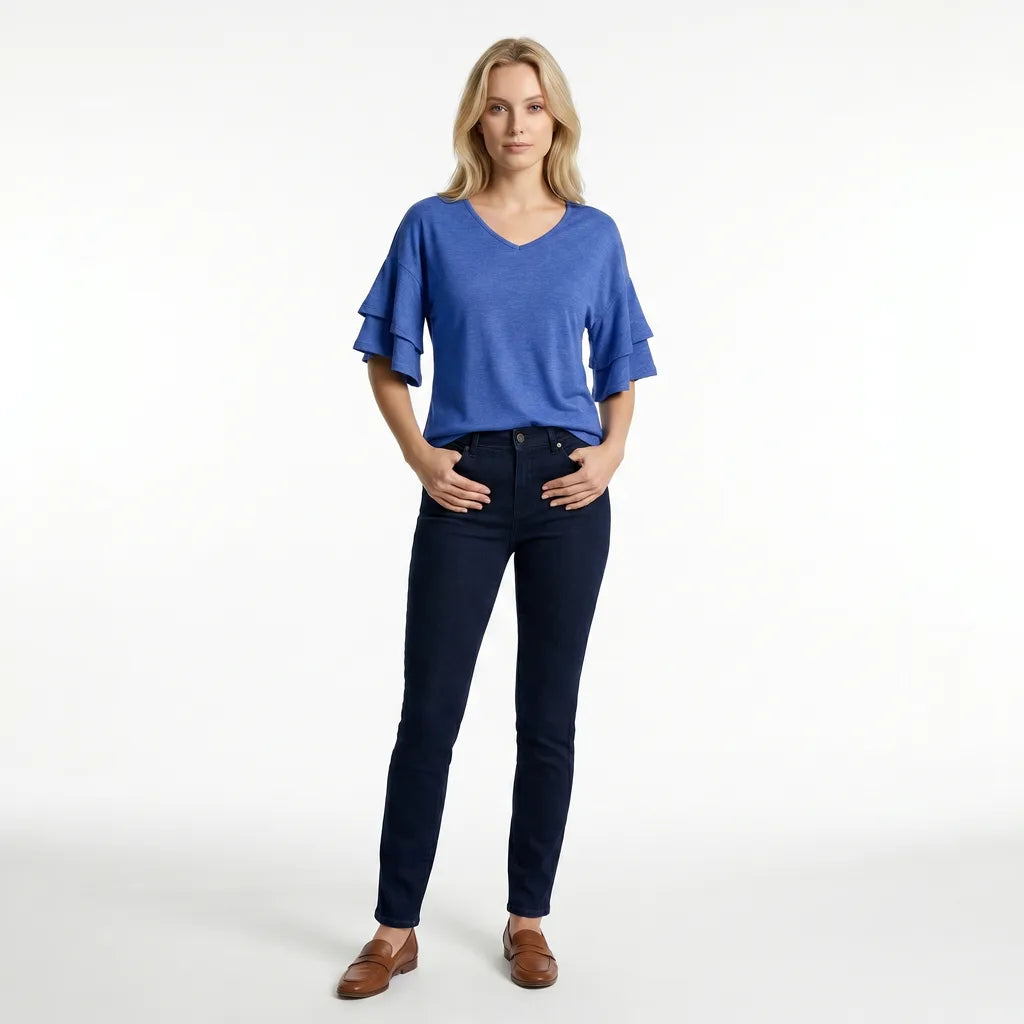Blue Westcott Cotton Ruffle Top 2