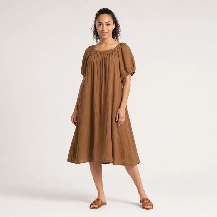 Women's Brown Shipley Crinkled Tencel Dress