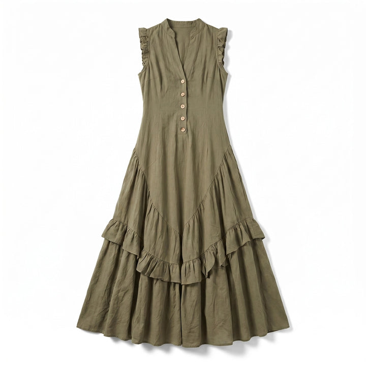Camille Vance Sleeveless Dress - Color:Matcha;Size:XS
