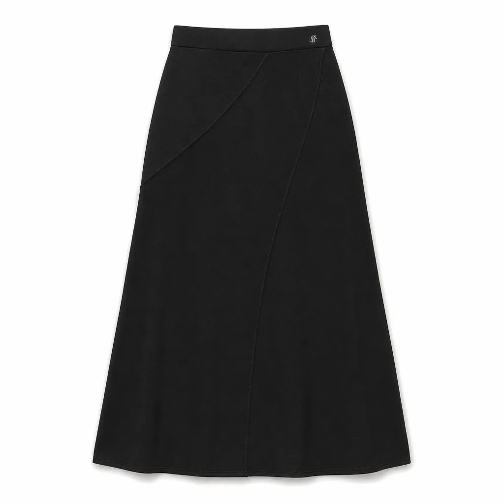 Carmen Fishtail Midi Skirt - Color:Black;Size:S