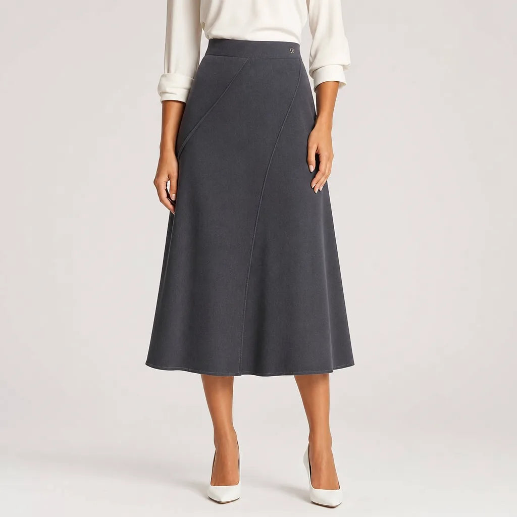 Women's Gray Carmen Fishtail Midi Skirt