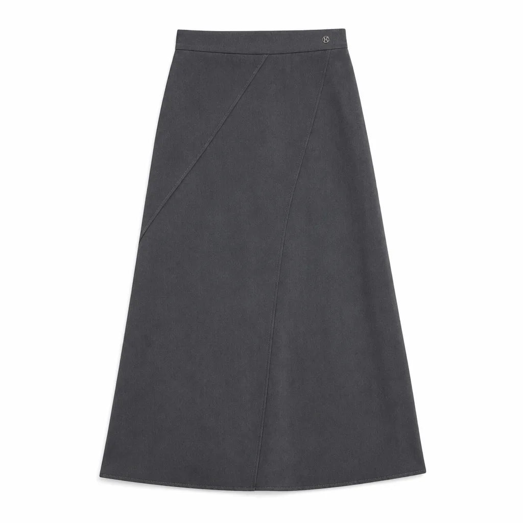 Carmen Fishtail Midi Skirt - Color:Gray;Size:S