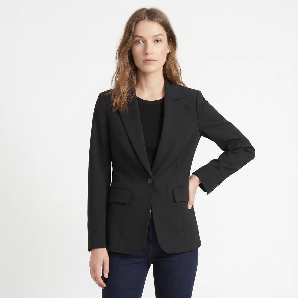 Women's Black Clarke Padded Slim Blazer