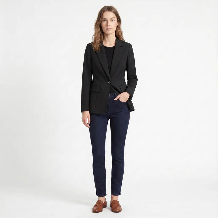 Women's Black Clarke Padded Slim Blazer