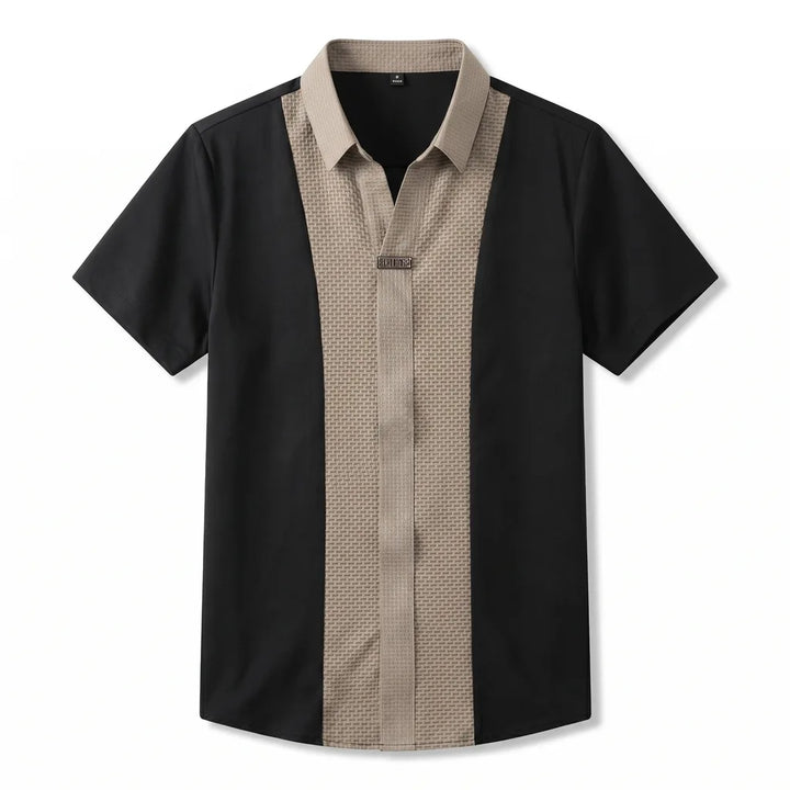 Men's Gray Cartwright Panel Short Sleeve Shirt