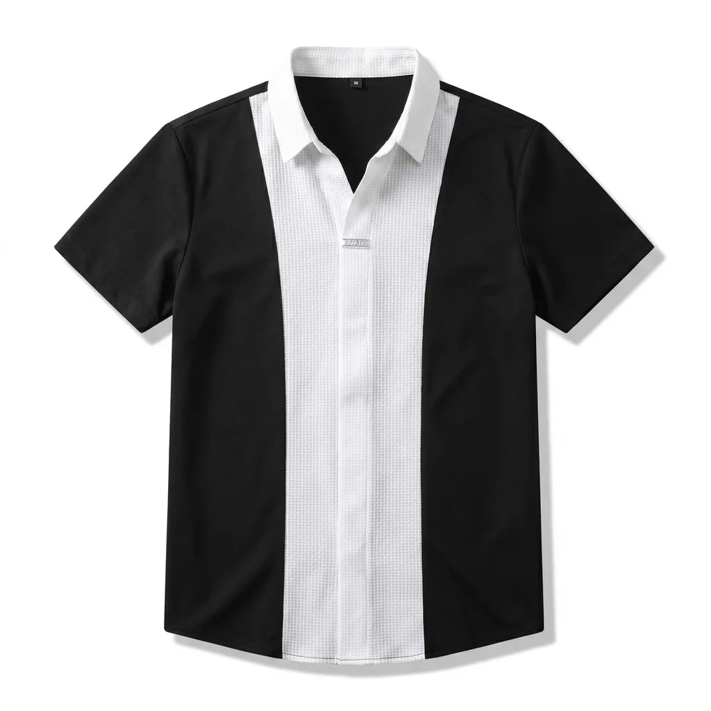 Men's White Cartwright Panel Short Sleeve Shirt