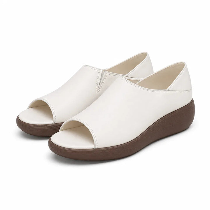 Cecilia Platform Slide Sandals - Color:White;Size:35
