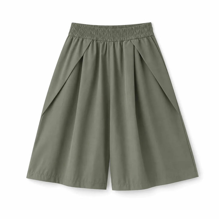 Celeste Wide-Leg Shorts - Color:Army Green;Size:S