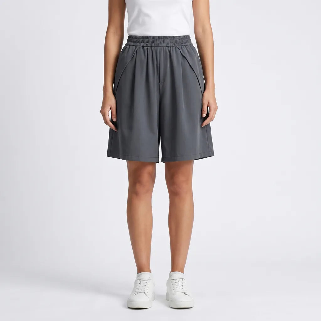 Women's Dark Gray Celeste Wide-Leg Shorts