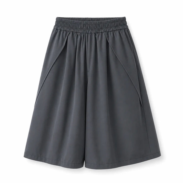 Celeste Wide-Leg Shorts - Color:Dark Gray;Size:S