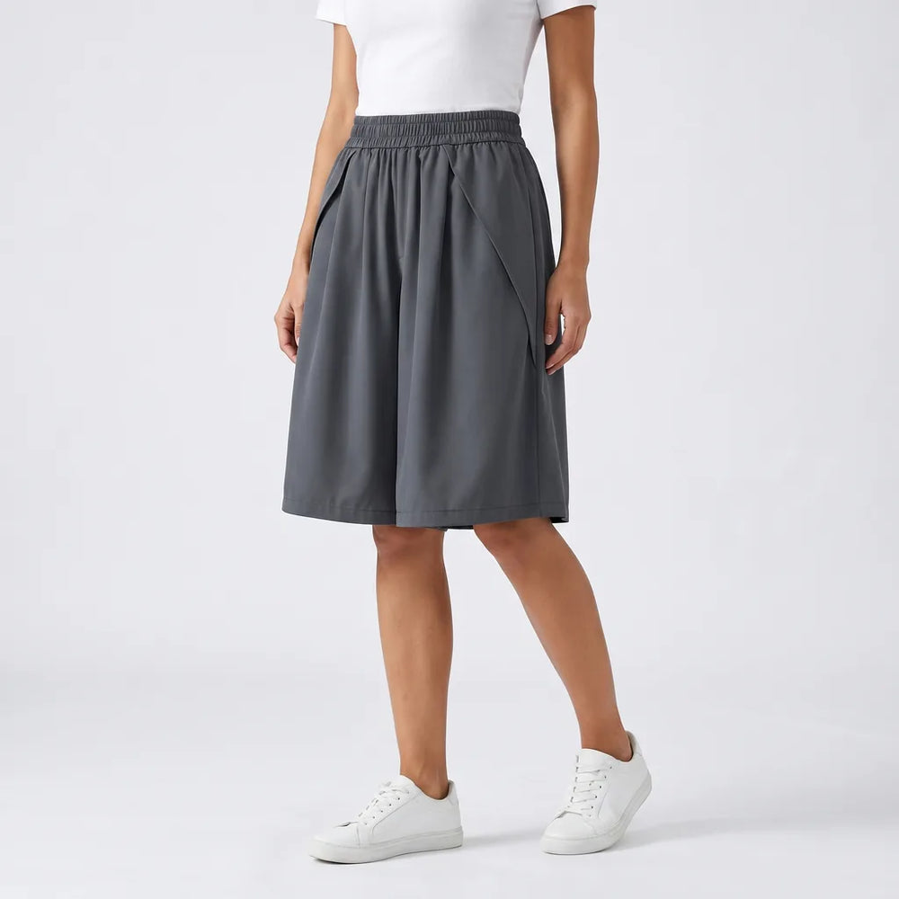 Women's Dark Gray Celeste Wide-Leg Shorts