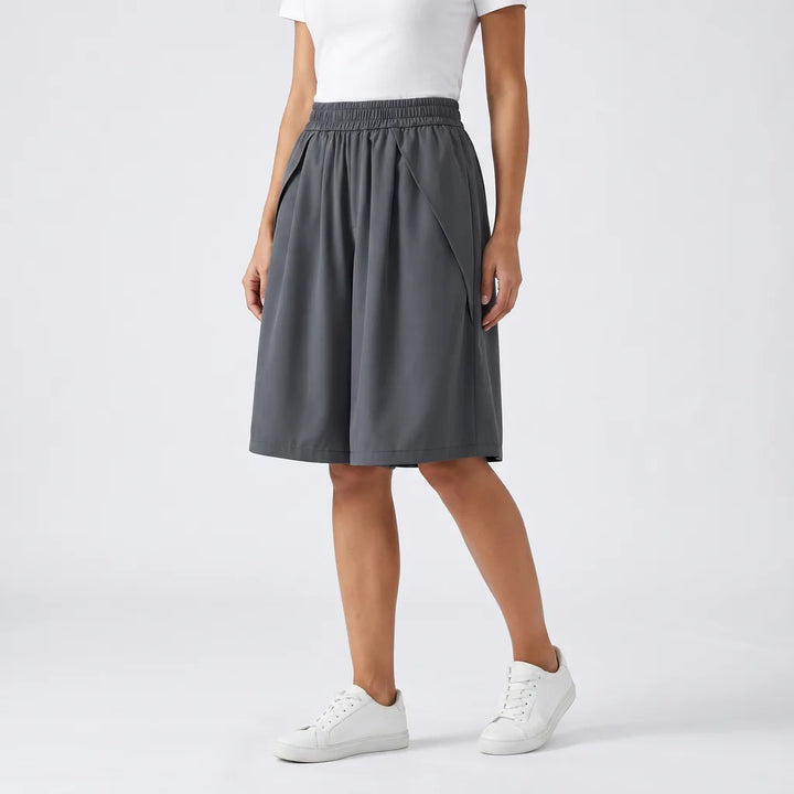 Women's Dark Gray Celeste Wide-Leg Shorts