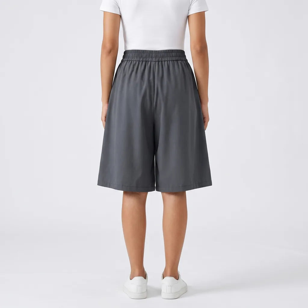 Women's Dark Gray Celeste Wide-Leg Shorts
