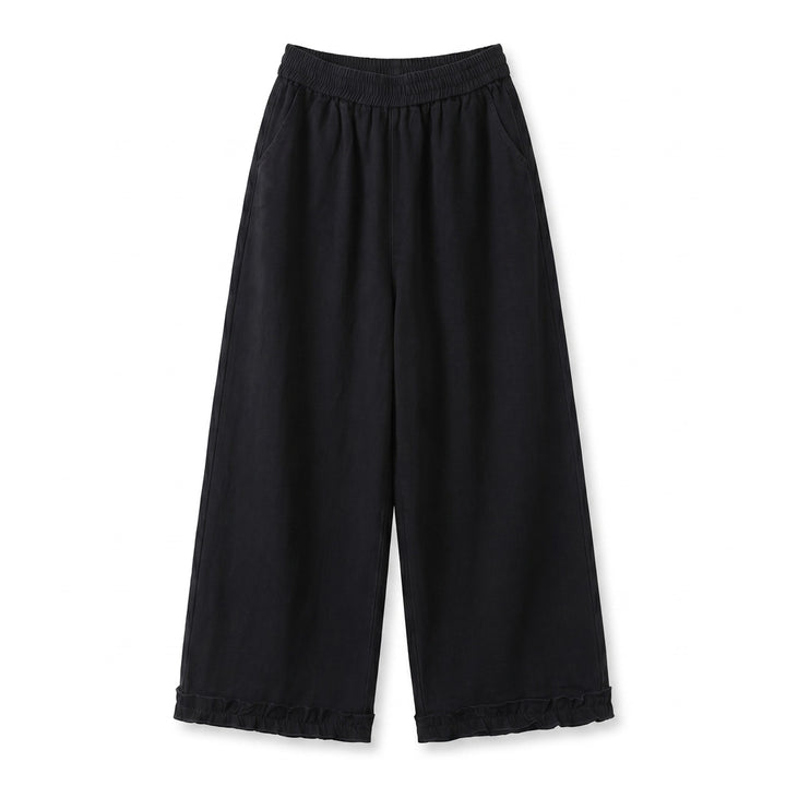 Celine Lace Trim Trousers - Color:Black;Size:S