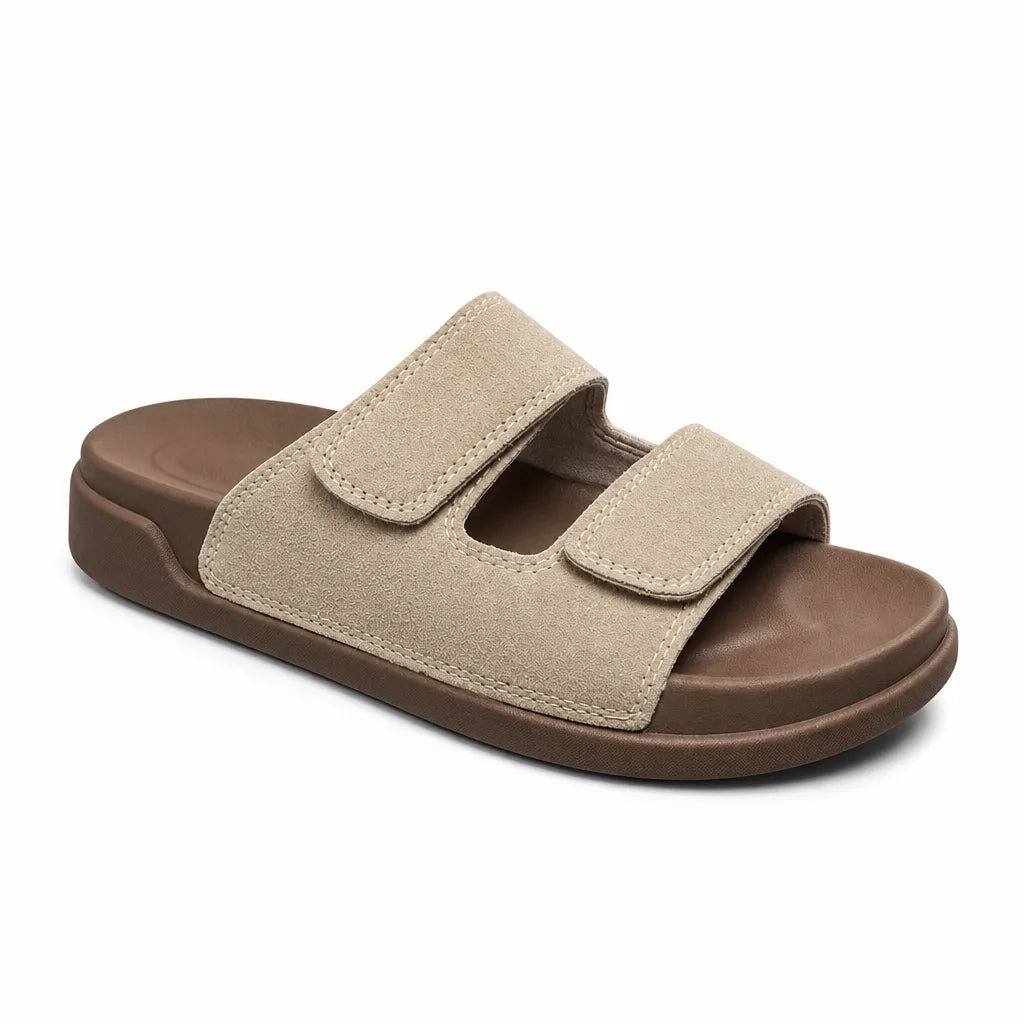 Women's Beige Chalmers Leather Platform Slides