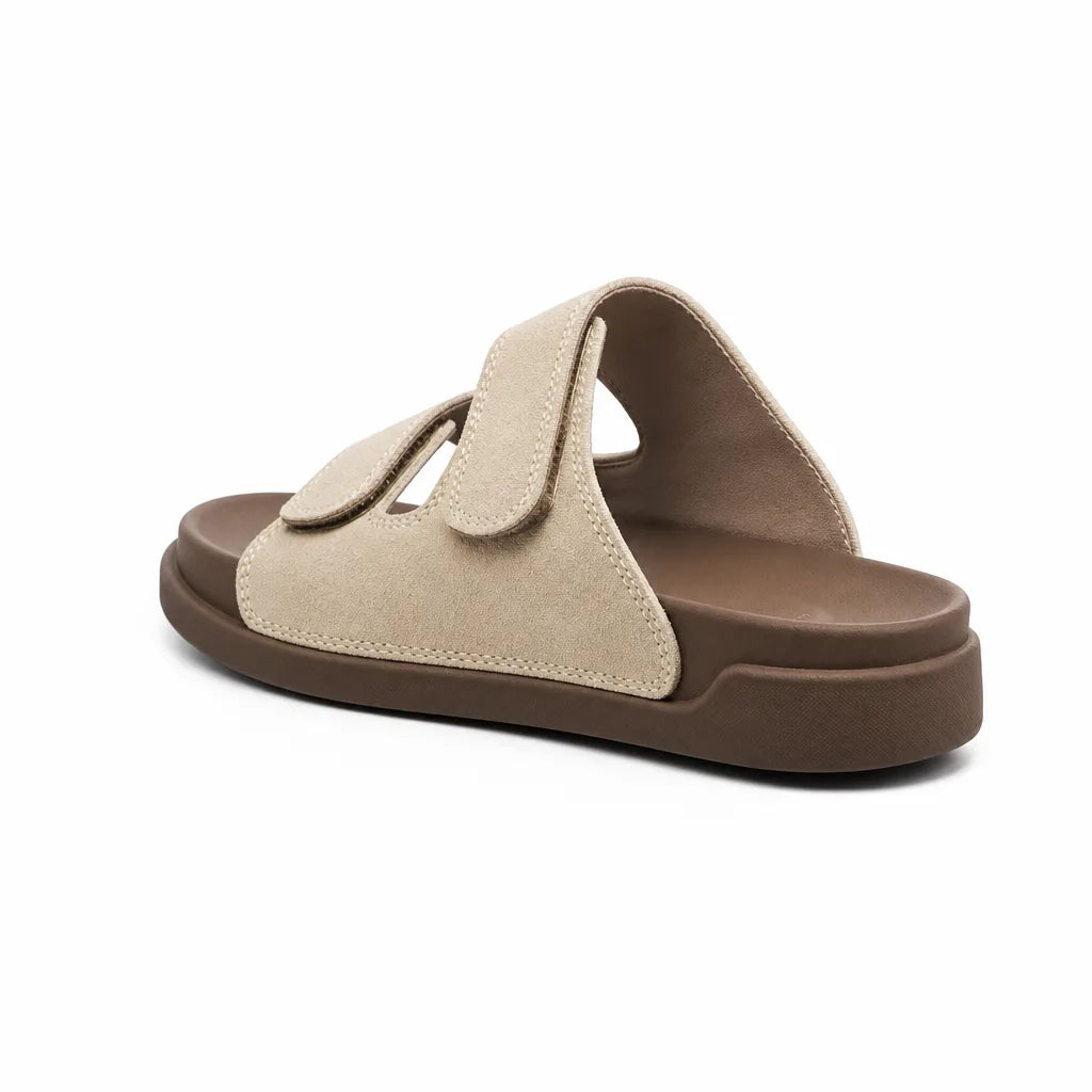 Women's Beige Chalmers Leather Platform Slides