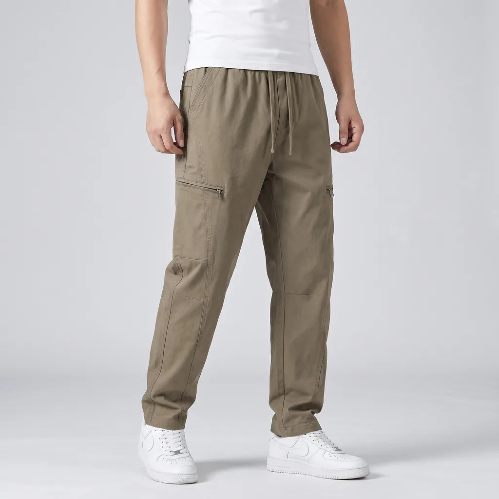 Khaki Regina Curved Cargo Trousers 1