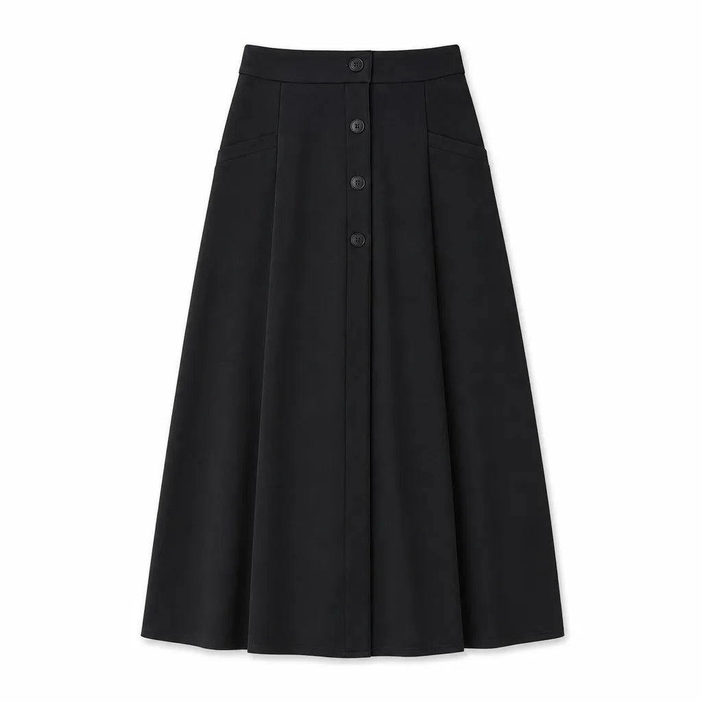 Charlotte Pleated Skirt - Color:Black;Size:S