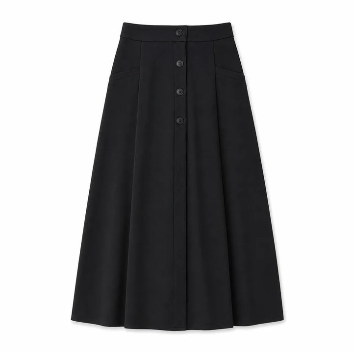 Charlotte Pleated Skirt - Color:Black;Size:S