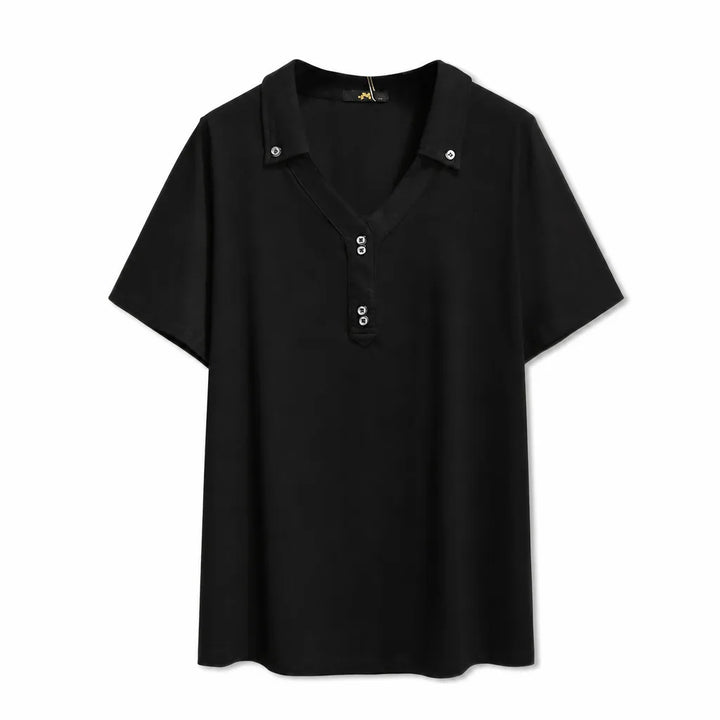 Chloe Cotton Polo Shirt - Color:Black;Size:L
