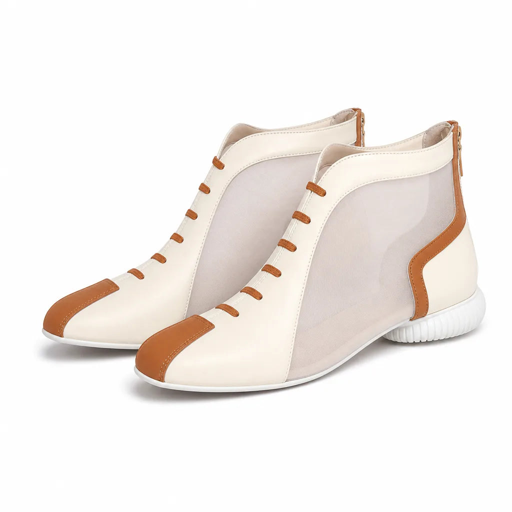 Christie Block-Heel Sandals - Color:Beige;Size:35