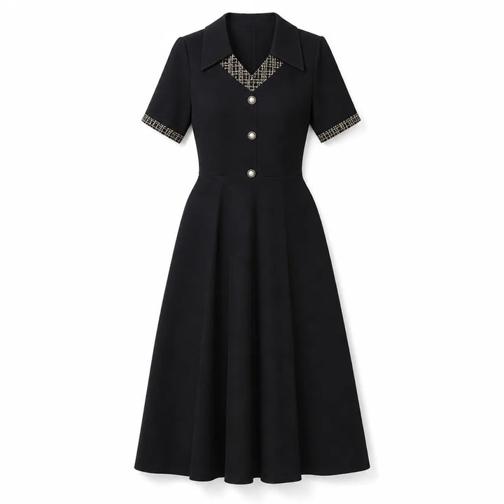 Claire Midi Dress - Color:Black;Size:M