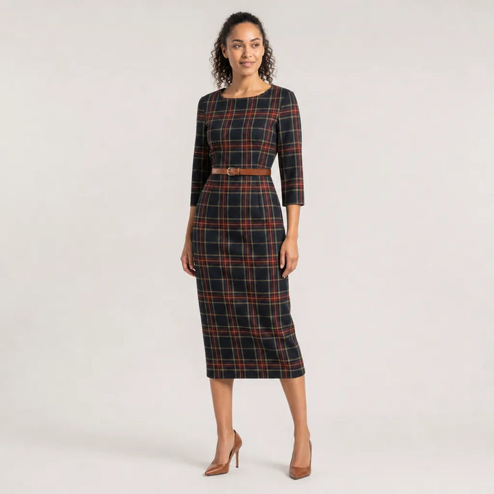 Women's Black Stirling Plaid Bodycon Dress