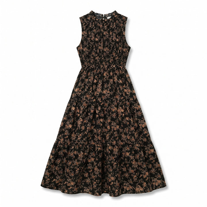 Cleo Floral Smocked Dress - Color:Black Floral;Size:XS
