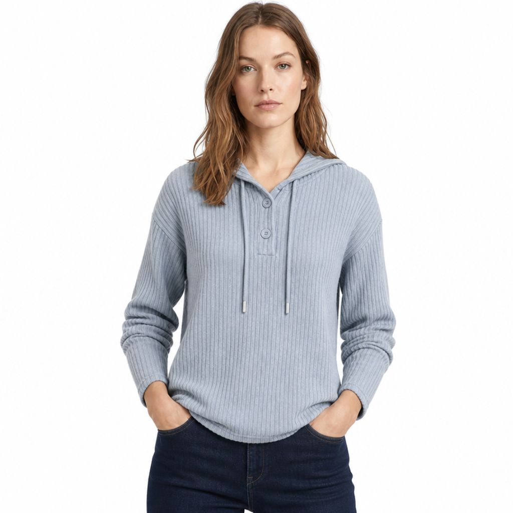 Reina Ribbed Knit Hoodie
