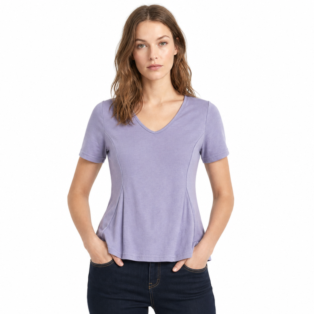 Avery Cotton V-Neck Top
